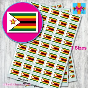 Zimbabwe Flag stickers 3 sizes