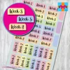 school term weeks 1 - 8 planner stickers