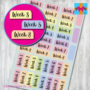 school term weeks 1 - 8 planner stickers
