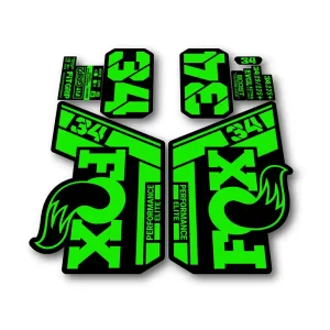 Fox 34 Performance Elite Fork Stickers 2021 2025 fluorescent green