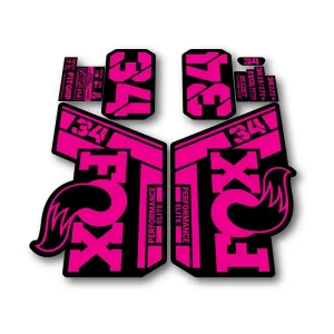Fox 34 Performance Elite Fork Stickers 2021 2025 fluorescent pink