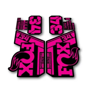 Fox 34 Performance Elite Fork Stickers 2021 2025 fluorescent pink