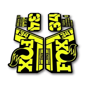 Fox 34 Performance Elite Fork Stickers 2021 2025 fluorescent yellow