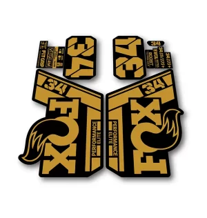 Fox 34 Performance Elite Fork Stickers 2021 2025 gold