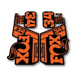 Fox 34 Performance Elite Fork Stickers 2021 2025 orange