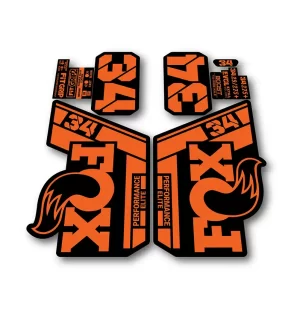 Fox 34 Performance Elite Fork Stickers 2021 2025 orange
