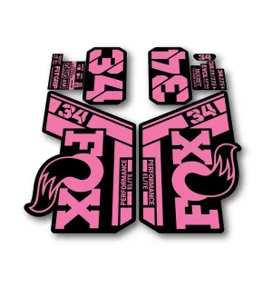 Fox 34 Performance Elite Fork Stickers 2021 2025 pink