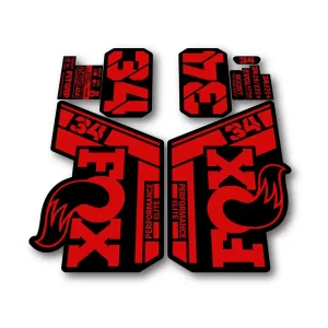 Fox 34 Performance Elite Fork Stickers 2021 2025 red