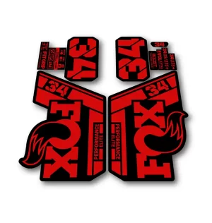 Fox 34 Performance Elite Fork Stickers 2021 2025 red