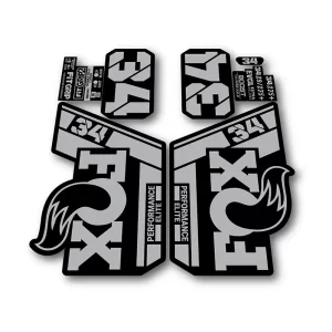 Fox 34 Performance Elite Fork Stickers 2021 2025 silver