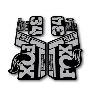 Fox 34 Performance Elite Fork Stickers 2021 2025 silver