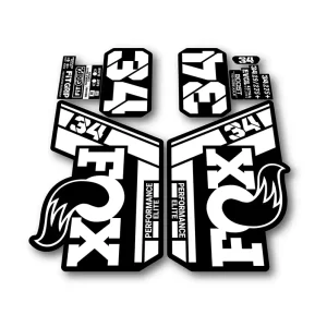 Fox 34 Performance Elite Fork Stickers 2021 2025 white
