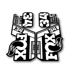 Fox 34 Performance Elite Fork Stickers 2021 2025 white