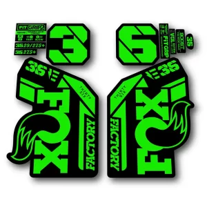 Fox 36 Ebike Factory Fork Stickers 2021 2024 fluorescent green