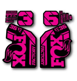 Fox 36 Ebike Factory Fork Stickers 2021 2024 fluorescent pink