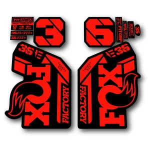 Fox 36 Ebike Factory Fork Stickers 2021 2024 fluorescent red