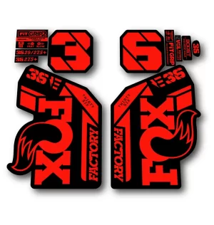 Fox 36 Ebike Factory Fork Stickers 2021 2024 fluorescent red