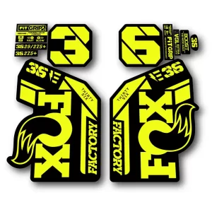 Fox 36 Ebike Factory Fork Stickers 2021 2024 fluorescent yellow