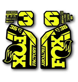 Fox 36 Ebike Factory Fork Stickers 2021 2024 fluorescent yellow
