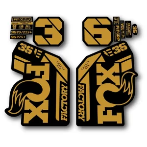 Fox 36 Ebike Factory Fork Stickers 2021 2024 gold