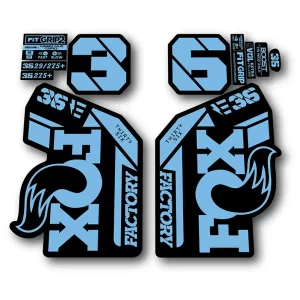 Fox 36 Ebike Factory Fork Stickers 2021 2024 light blue