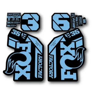 Fox 36 Ebike Factory Fork Stickers 2021 2024 light blue