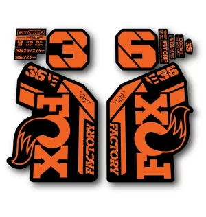 Fox 36 Ebike Factory Fork Stickers 2021 2024 orange