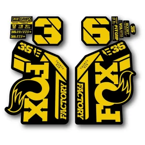 Fox 36 Ebike Factory Fork Stickers 2021 2024 yellow
