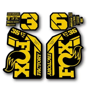 Fox 36 Ebike Factory Fork Stickers 2021 2024 yellow
