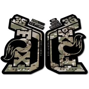 Fox 36 Rhythm Fork Stickers 2023 2024 camo