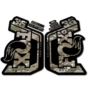 Fox 36 Rhythm Fork Stickers 2023 2024 camo