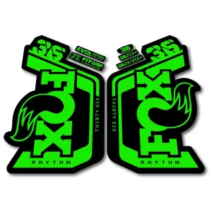 Fox 36 Rhythm Fork Stickers 2023 2024 fluorescent green
