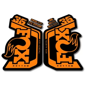 Fox 36 Rhythm Fork Stickers 2023 2024 fluorescent orange