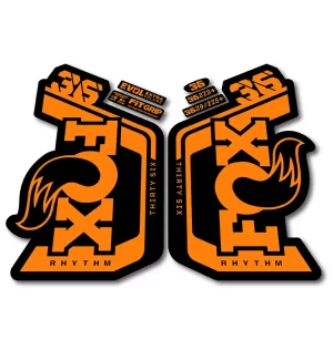 Fox 36 Rhythm Fork Stickers 2023 2024 fluorescent orange