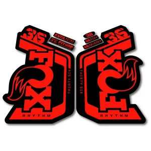 Fox 36 Rhythm Fork Stickers 2023 2024 fluorescent red