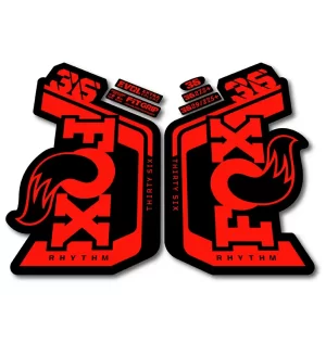Fox 36 Rhythm Fork Stickers 2023 2024 fluorescent red