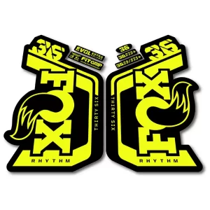 Fox 36 Rhythm Fork Stickers 2023 2024 fluorescent yellow