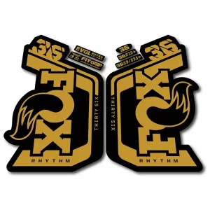 Fox 36 Rhythm Fork Stickers 2023 2024 gold