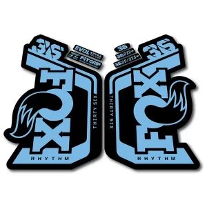 Fox 36 Rhythm Fork Stickers 2023 2024 light blue