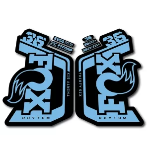 Fox 36 Rhythm Fork Stickers 2023 2024 light blue
