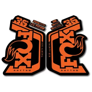 Fox 36 Rhythm Fork Stickers 2023 2024 orange