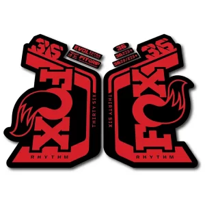Fox 36 Rhythm Fork Stickers 2023 2024 red