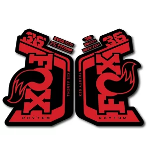 Fox 36 Rhythm Fork Stickers 2023 2024 red