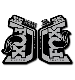 Fox 36 Rhythm Fork Stickers 2023 2024 silver