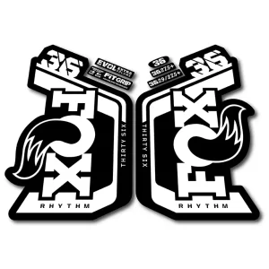 Fox 36 Rhythm Fork Stickers 2023 2024 white
