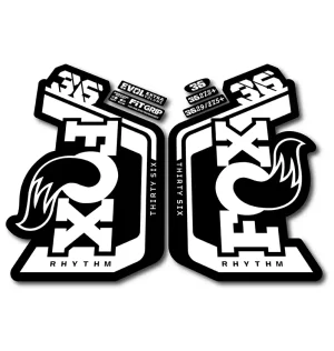 Fox 36 Rhythm Fork Stickers 2023 2024 white