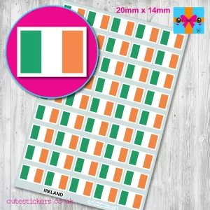 Ireland Irish flag stickers 20mm