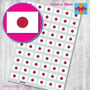 Japan Japanese flag stickers 15mm