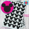 Mickey Mouse Head Stickers 3 sizes black