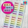 school term weeks 1 to 6 planner stickers